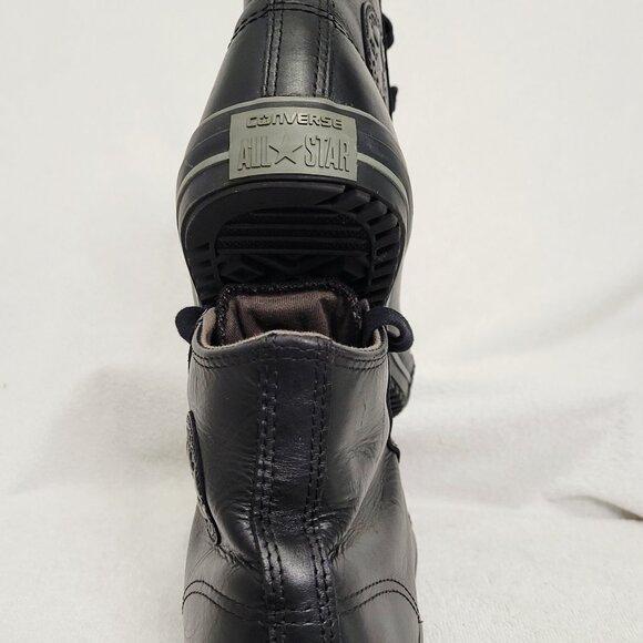 "Chuck Taylor" All Star Converse~ Men, Leather High Top- Black on Black- Size:11 - Picture 12 of 13